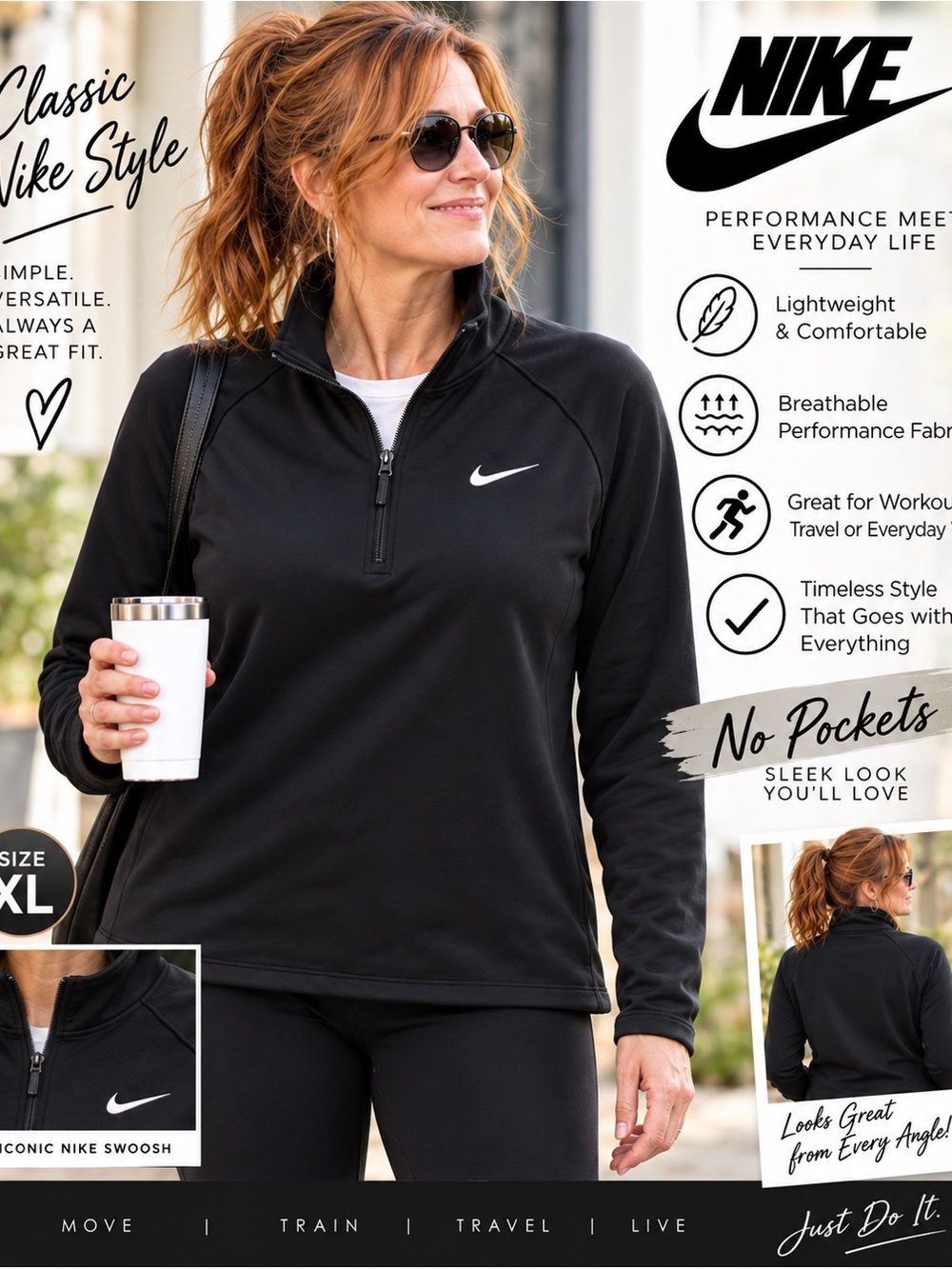 Nike Women’s Black Quarter-Zip Performance Pullover
